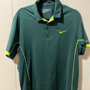 Nike performance golf polo shirt. Green with lime green.